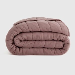 NWT Quince Organic Airy Gauze Box Twin Quilt in Fig